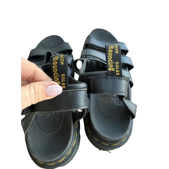 Dr Martens Blaire Platform Sandals Womens 9 Black Chunky Strappy Leather Grunge - Picture 9 of 14